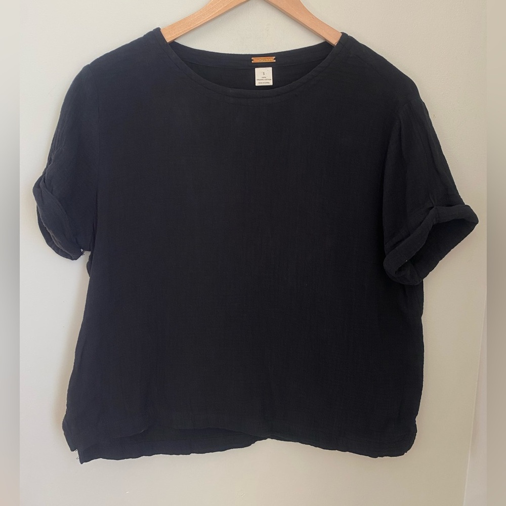 Magaschoni Organic Cotton Gauze Short Sleeve Top Size Small